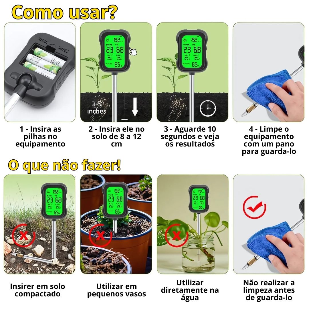 MEDIDOR PARA SOLO COM 6 FUNÇÕES