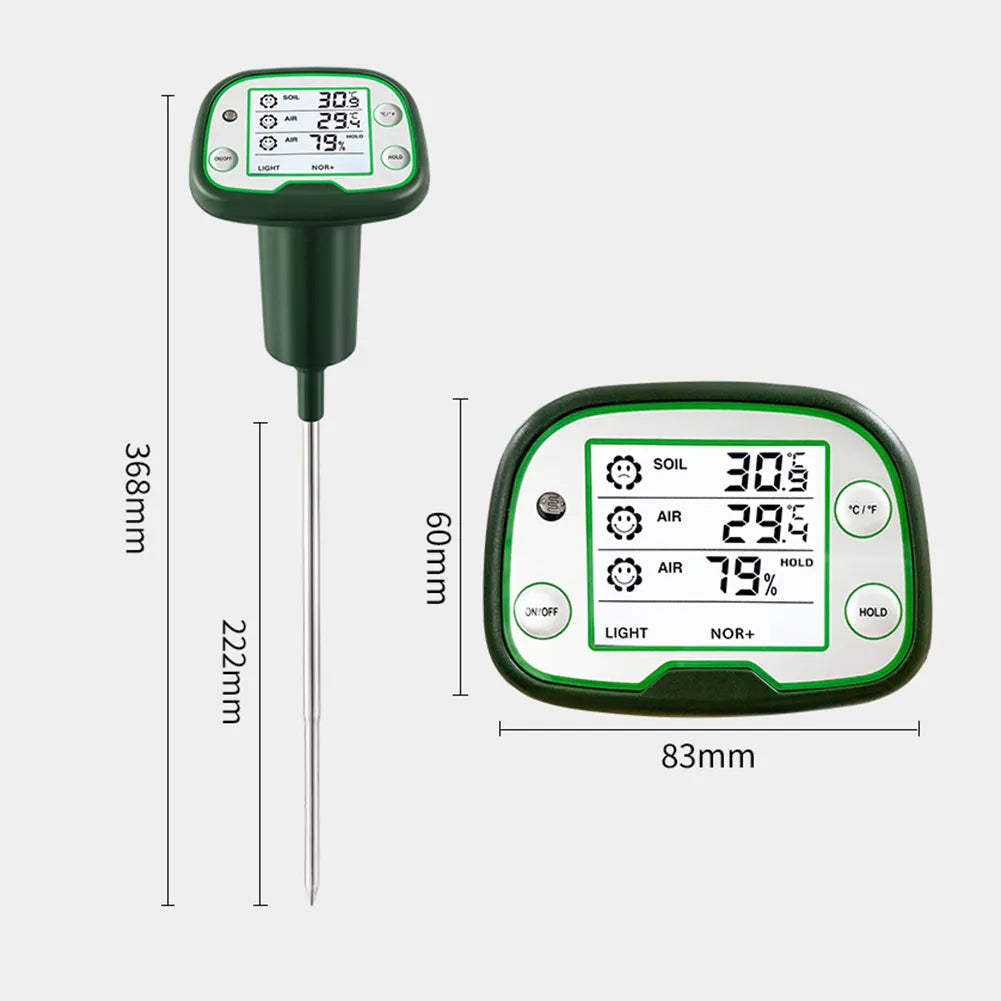 Medidor Digital LCD para SOLO - Luminosidade - Temperatura do ar e do solo - Umidade